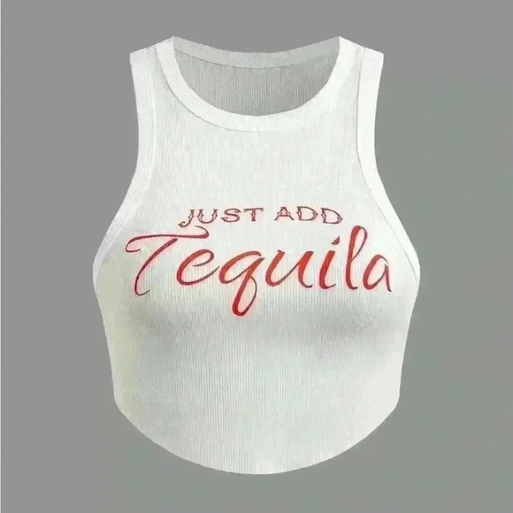 Letter print crop top. - Picture 1 of 2